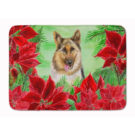 Carolines Treasures German Shepherd Poinsettas Machine Washable Memory Foam Mat CK1302RUG
